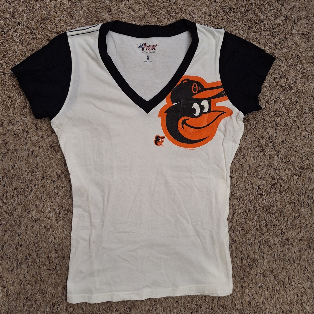 Baltimore Orioles V-Neck Ringer Shirt